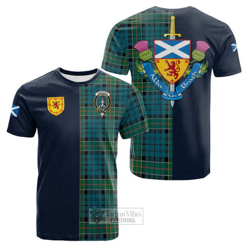 Kirkpatrick Tartan Cotton T-shirt Alba with Scottish Lion Royal Arm Half Style