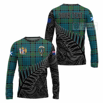 Kirkpatrick Crest Tartan Long Sleeve T-Shirt with New Zealand Silver Fern Half Style