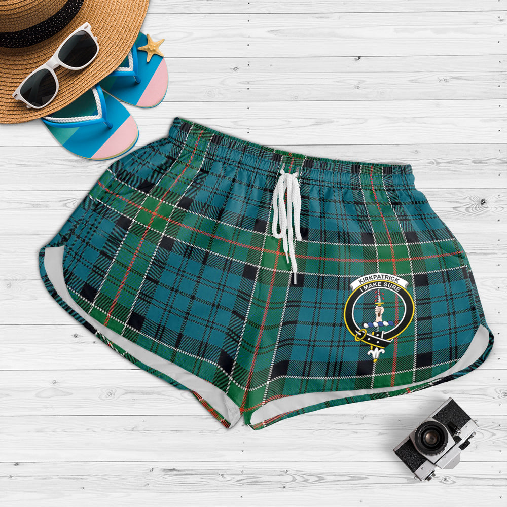 kirkpatrick-tartan-womens-shorts-with-family-crest