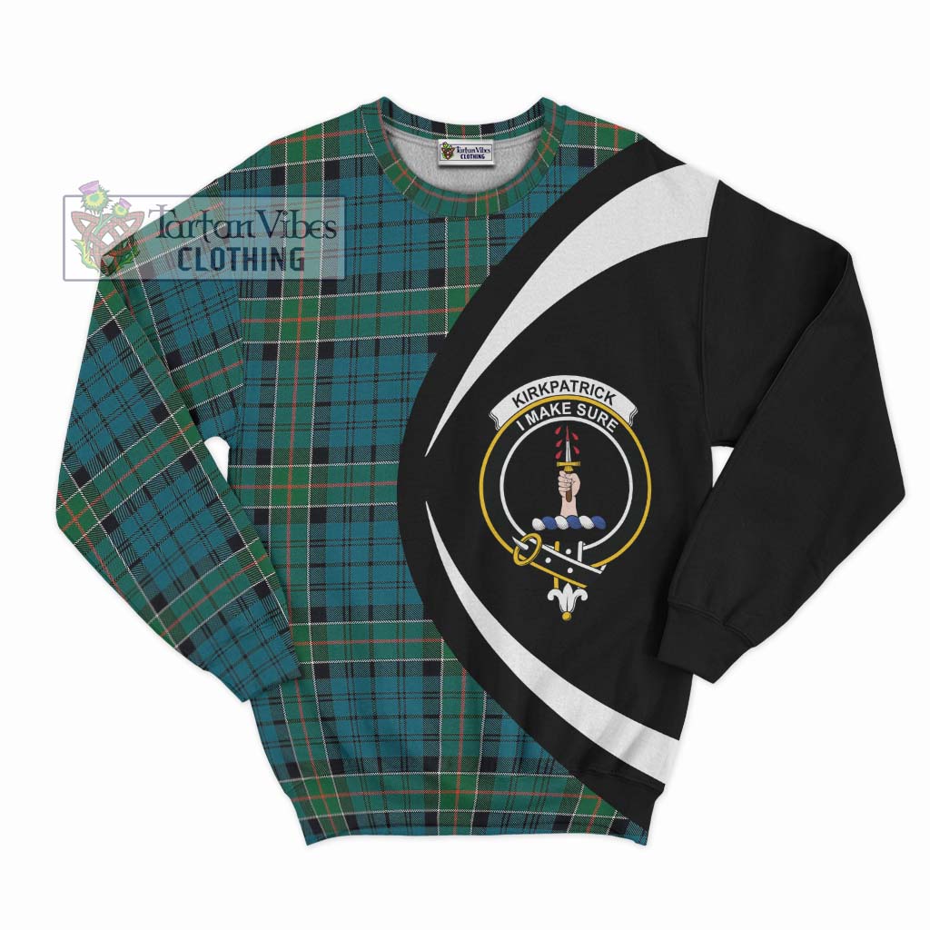 Kirkpatrick Tartan Sweatshirt with Family Crest Circle Style Unisex - Tartan Vibes Clothing