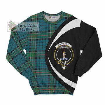 Kirkpatrick Tartan Sweatshirt with Family Crest Circle Style