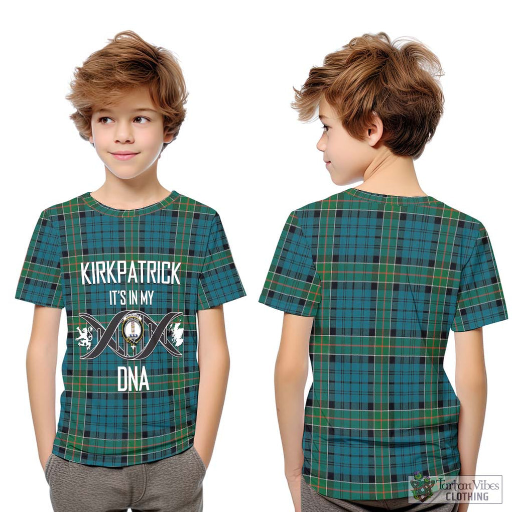 Kirkpatrick Tartan Kid T-Shirt with Family Crest DNA In Me Style Youth XL Size14 - Tartanvibesclothing Shop