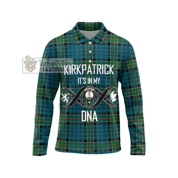 Kirkpatrick Tartan Long Sleeve Polo Shirt with Family Crest DNA In Me Style