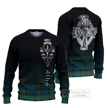 Kirkpatrick Tartan Ugly Sweater Featuring Alba Gu Brath Family Crest Celtic Inspired