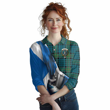 Kirkpatrick Tartan Women's Casual Shirt with Family Crest Scotland Patriotic Style