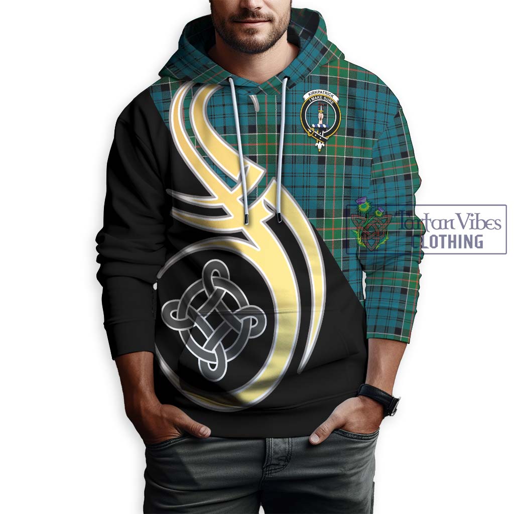 Kirkpatrick Tartan Hoodie with Family Crest and Celtic Symbol Style Zip Hoodie - Tartan Vibes Clothing