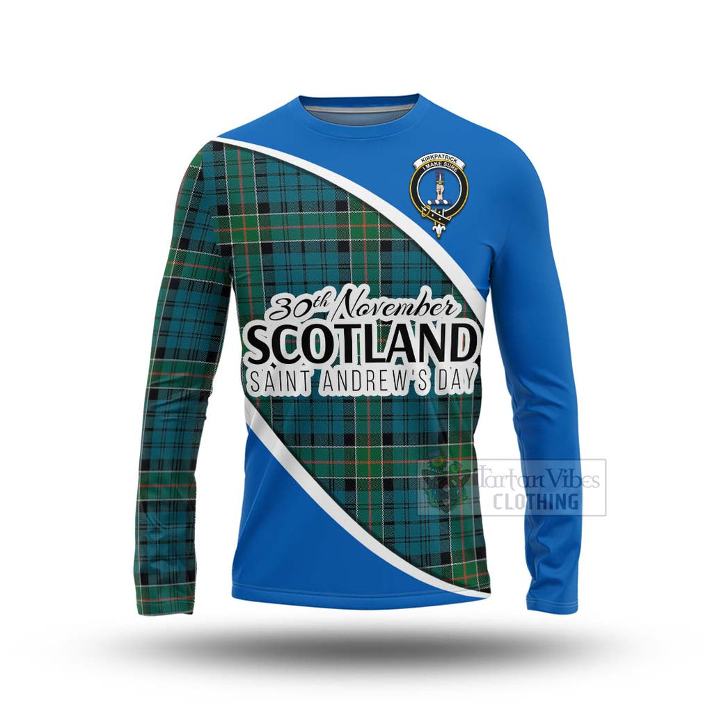 Tartan Vibes Clothing Kirkpatrick Family Crest Tartan Long Sleeve T-Shirt Celebrate Saint Andrew's Day in Style