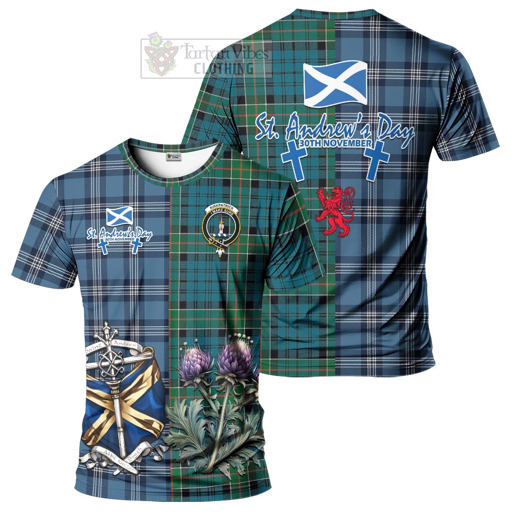Kirkpatrick Tartan T-Shirt Happy St. Andrew's Day Half Tartan Style Kid's Shirt - Tartan Vibes Clothing