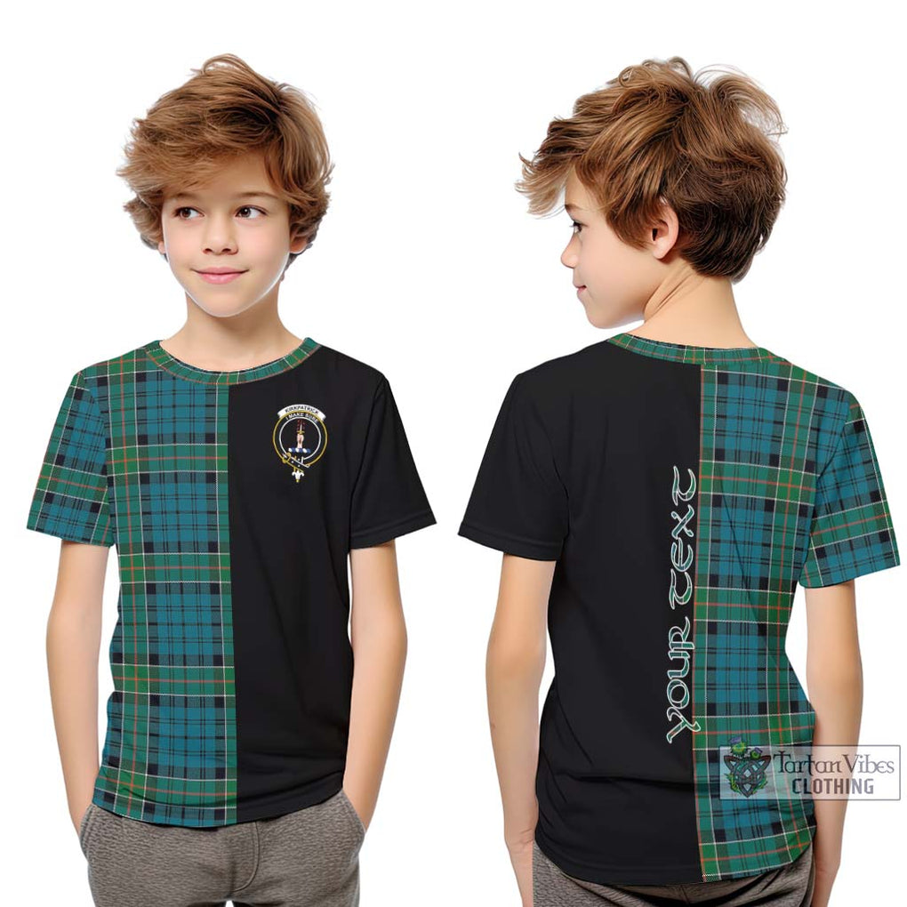 Kirkpatrick Tartan Kid T-Shirt with Family Crest and Half Of Me Style Youth XL Size14 - Tartanvibesclothing Shop