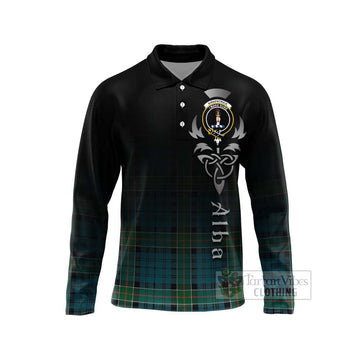 Kirkpatrick Tartan Long Sleeve Polo Shirt Featuring Alba Gu Brath Family Crest Celtic Inspired