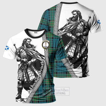 Kirkpatrick Tartan Clan Crest T-Shirt with Highlander Warrior Celtic Style