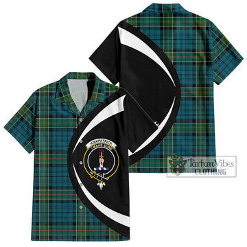 Kirkpatrick Tartan Short Sleeve Button Up with Family Crest Circle Style