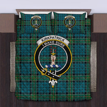 Kirkpatrick Tartan Quilt Bed Set with Family Crest