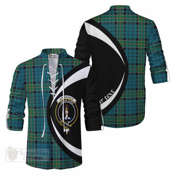 Kirkpatrick Tartan Ghillie Kilt Shirt with Family Crest Circle Style