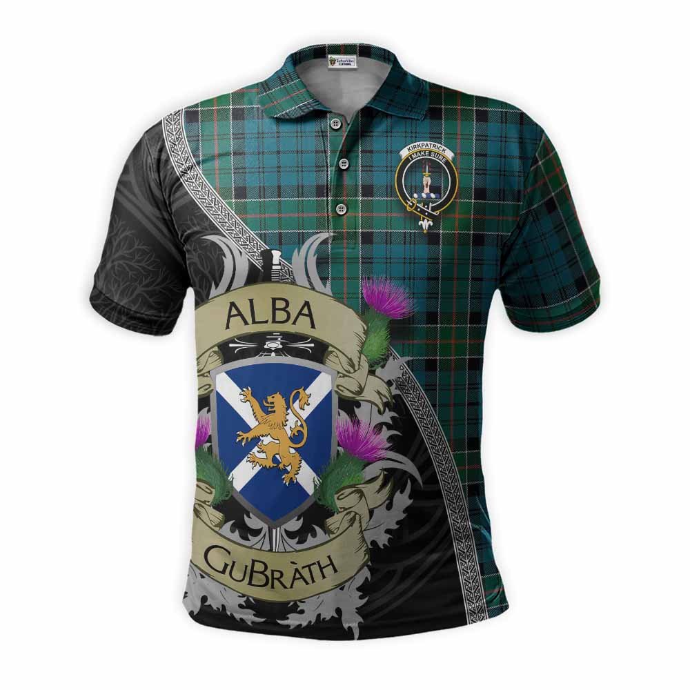 Kirkpatrick Tartan Family Crest Polo Shirt Lion Rampant Royal Thistle Shield Celtic Inspired Kid - Tartan Vibes Clothing