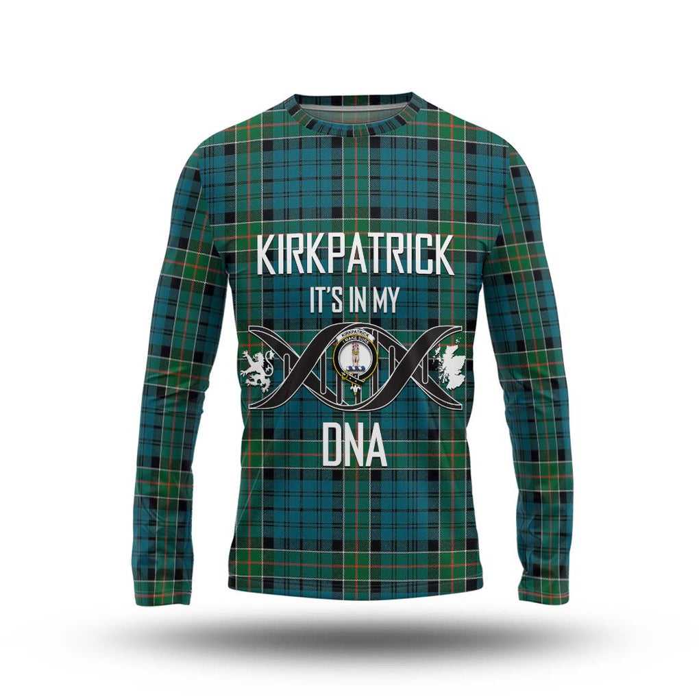 Kirkpatrick Tartan Long Sleeve T-Shirt with Family Crest DNA In Me Style Unisex - Tartanvibesclothing Shop