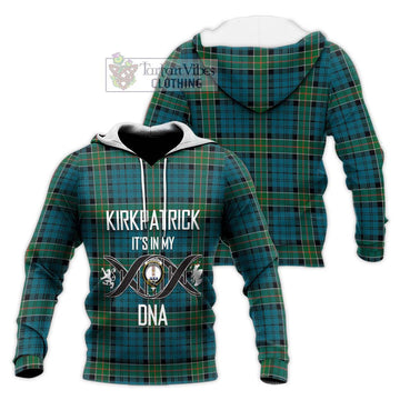 Kirkpatrick Tartan Knitted Hoodie with Family Crest DNA In Me Style