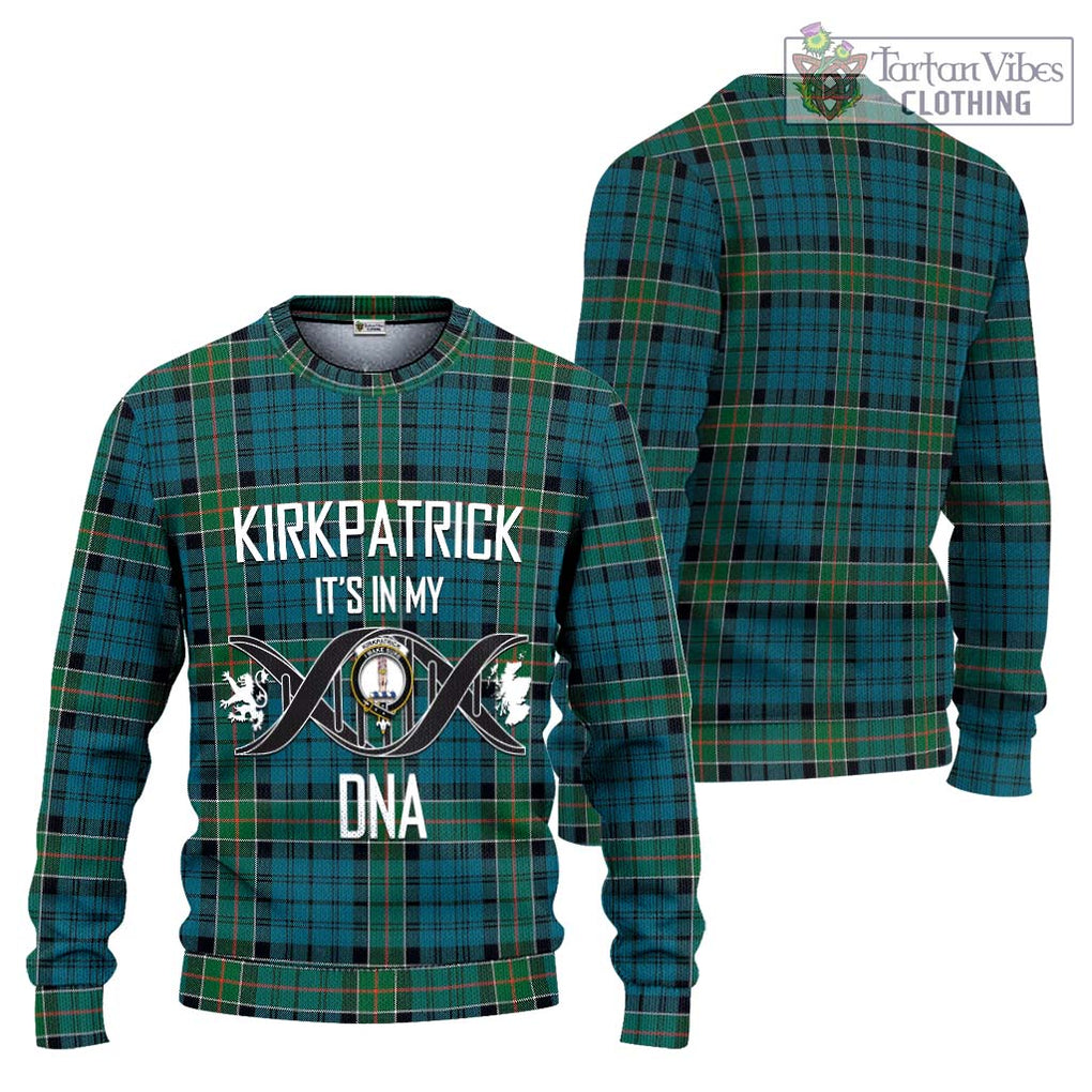 Kirkpatrick Tartan Knitted Sweater with Family Crest DNA In Me Style Unisex - Tartanvibesclothing Shop