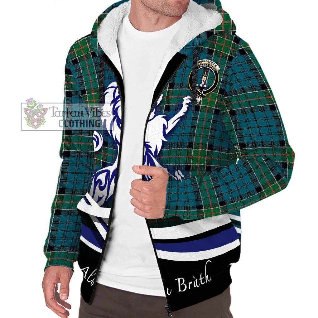Kirkpatrick Tartan Sherpa Hoodie with Alba Gu Brath Regal Lion Emblem Unisex S - Tartan Vibes Clothing