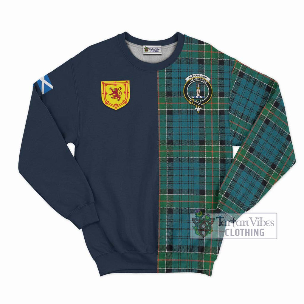 Tartan Vibes Clothing Kirkpatrick Tartan Sweatshirt with Scottish Lion Royal Arm Half Style