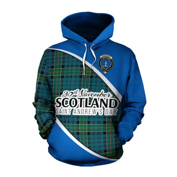 Kirkpatrick Family Crest Tartan Cotton Hoodie Celebrate Saint Andrew's Day in Style