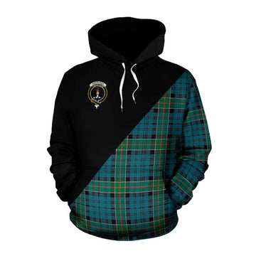 Kirkpatrick Tartan Cotton Hoodie with Family Crest and Military Logo Style