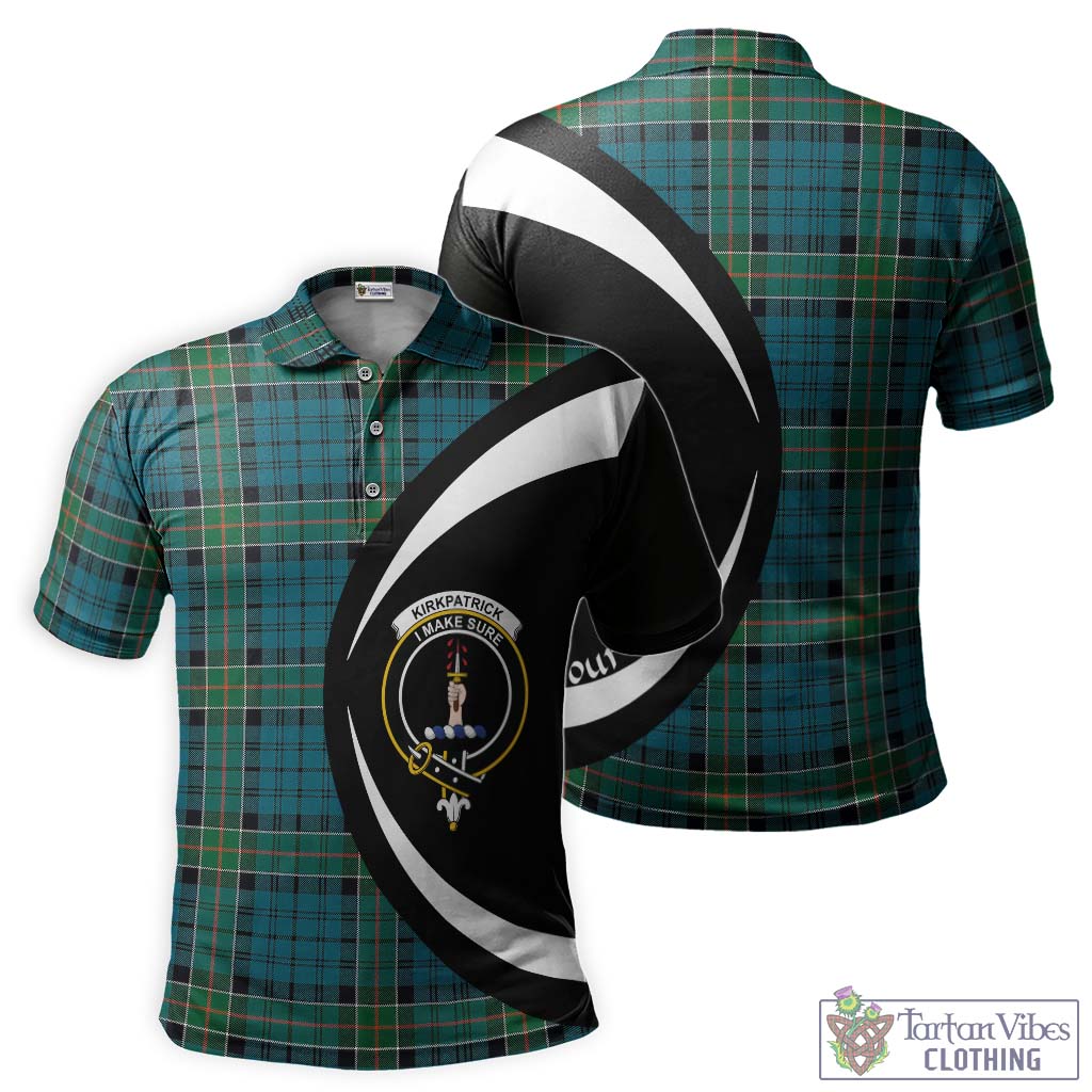 Kirkpatrick Tartan Men's Polo Shirt with Family Crest Circle Style Kid - Tartan Vibes Clothing