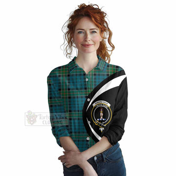 Kirkpatrick Tartan Women's Casual Shirt with Family Crest Circle Style