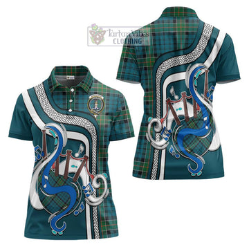 Kirkpatrick Tartan Women's Polo Shirt with Epic Bagpipe Style