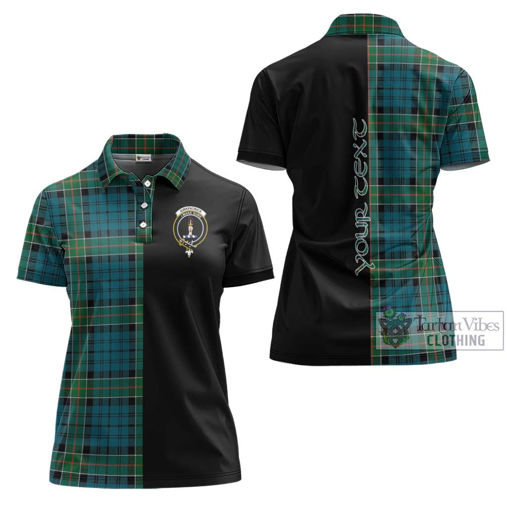 Kirkpatrick Tartan Women's Polo Shirt with Family Crest and Half Of Me Style Women - Tartanvibesclothing Shop