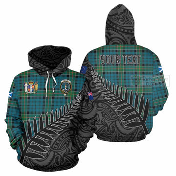 Kirkpatrick Crest Tartan Hoodie with New Zealand Silver Fern Half Style