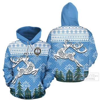 Kirkpatrick Clan Christmas Hoodie Celtic Reindeer Style