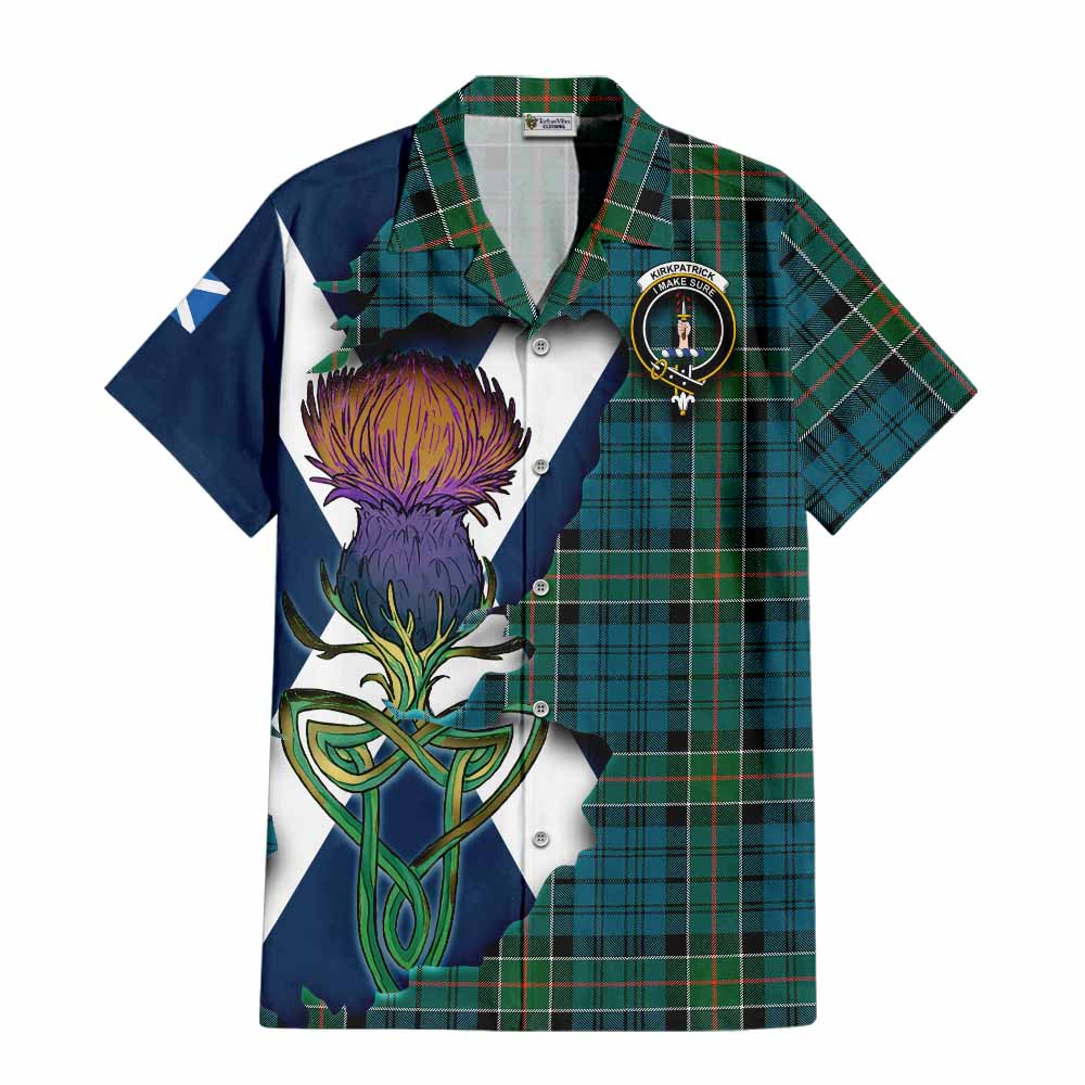 Kirkpatrick Tartan Family Crest Hawaiian Shirt Scottish Thistle Celtic Inspired Kid - Tartan Vibes Clothing