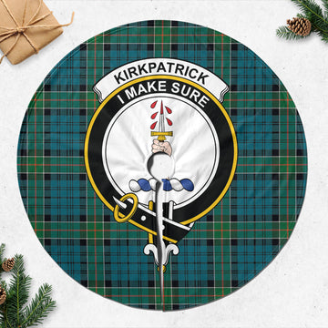 Kirkpatrick Tartan Christmas Tree Skirt with Family Crest