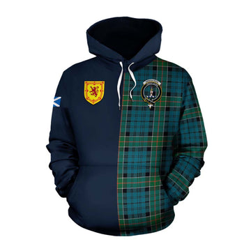 Kirkpatrick Tartan Cotton Hoodie Alba with Scottish Lion Royal Arm Half Style