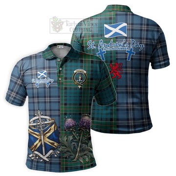 Kirkpatrick Tartan Polo Shirt Happy St. Andrew's Day Half Tartan Style