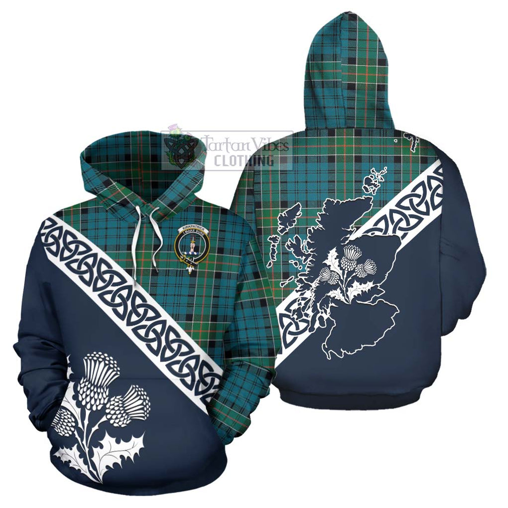 Tartan Vibes Clothing Kirkpatrick Tartan Hoodie Featuring Thistle and Scotland Map