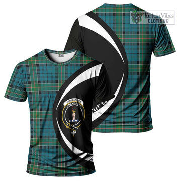 Kirkpatrick Tartan T-Shirt with Family Crest Circle Style