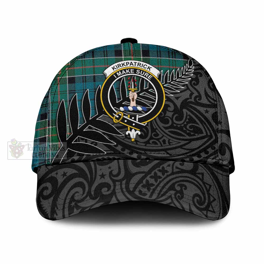 Tartan Vibes Clothing Kirkpatrick Tartan Classic Cap with New Zealand Silver Fern Half Style