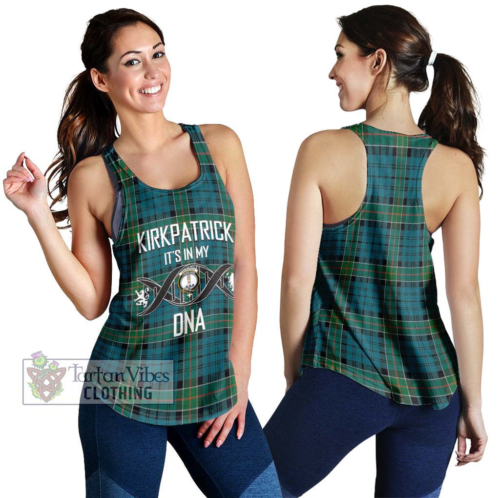 Kirkpatrick Tartan Women's Racerback Tanks with Family Crest DNA In Me Style 4XL - Tartanvibesclothing Shop