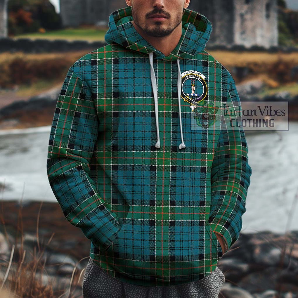 Kirkpatrick Tartan Cotton Hoodie with Family Crest Pullover Hoodie XS - Tartan Vibes Clothing