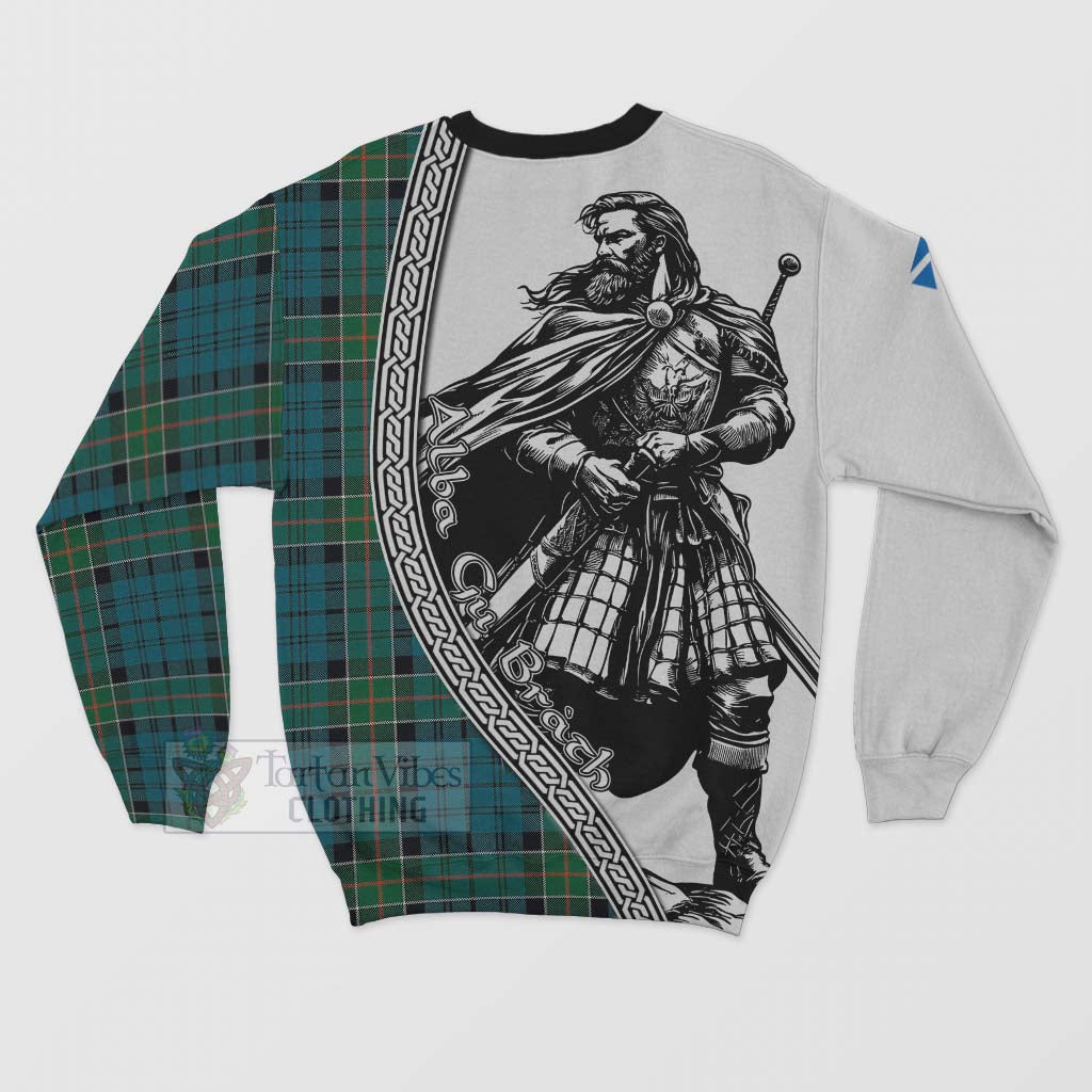 Tartan Vibes Clothing Kirkpatrick Tartan Clan Crest Sweatshirt with Highlander Warrior Celtic Style