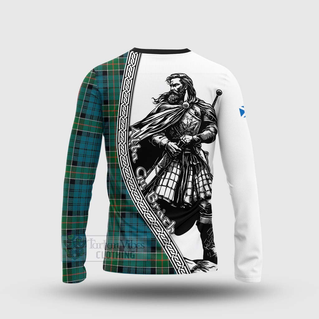 Tartan Vibes Clothing Kirkpatrick Tartan Clan Crest Long Sleeve T-Shirt with Highlander Warrior Celtic Style