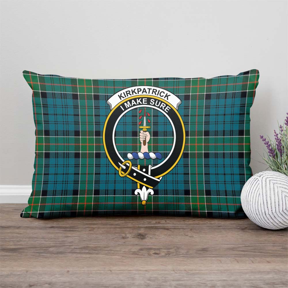 Kirkpatrick Tartan Pillow Cover with Family Crest Rectangle Pillow Cover - Tartanvibesclothing