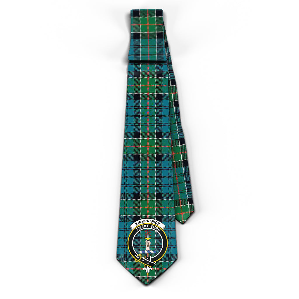 Kirkpatrick Tartan Classic Necktie with Family Crest - Tartan Vibes Clothing