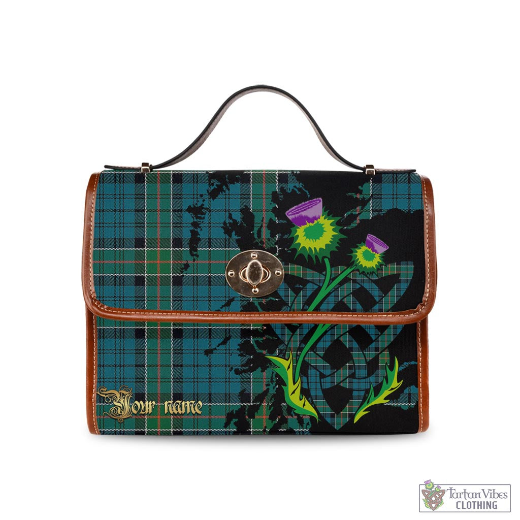 Tartan Vibes Clothing Kirkpatrick Tartan Waterproof Canvas Bag with Scotland Map and Thistle Celtic Accents