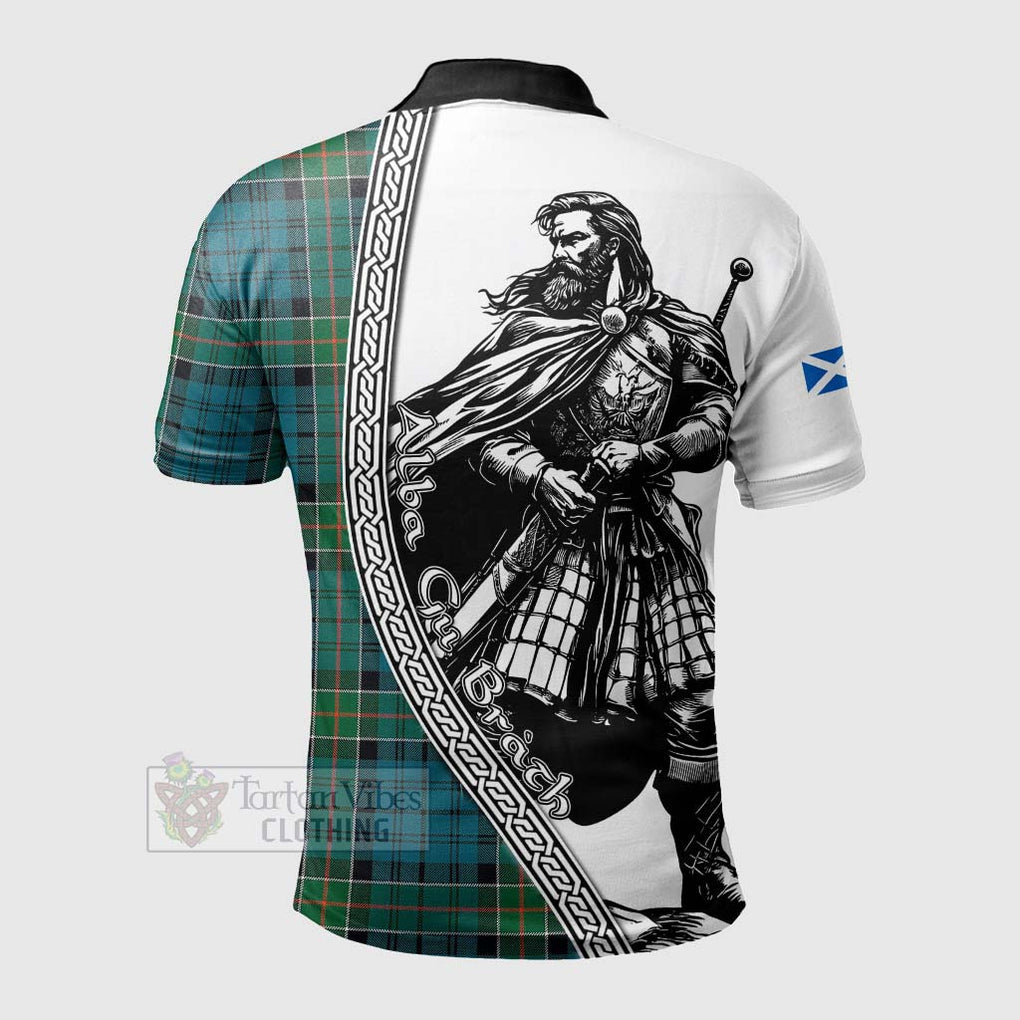 Tartan Vibes Clothing Kirkpatrick Tartan Clan Crest Polo Shirt with Highlander Warrior Celtic Style