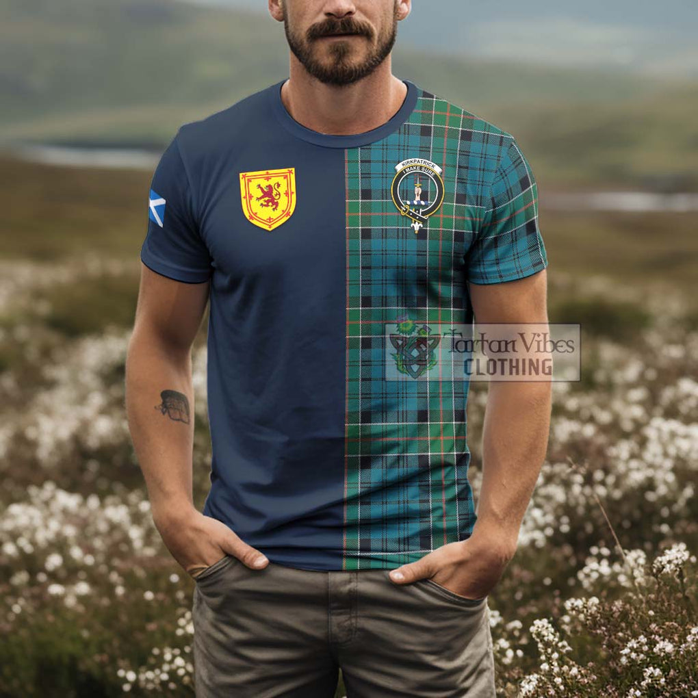 Tartan Vibes Clothing Kirkpatrick Tartan T-Shirt Alba with Scottish Lion Royal Arm Half Style