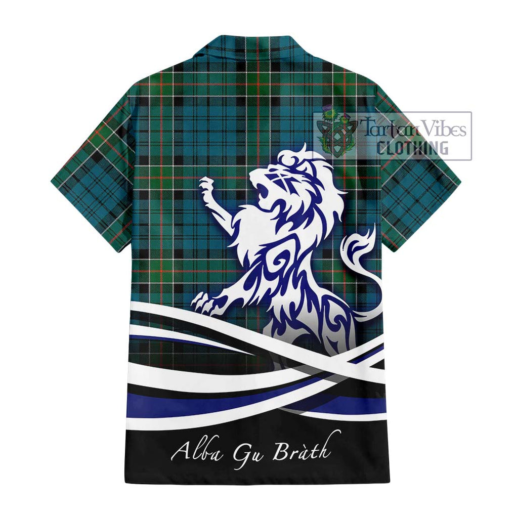 Kirkpatrick Tartan Short Sleeve Button Shirt with Alba Gu Brath Regal Lion Emblem - Tartanvibesclothing Shop