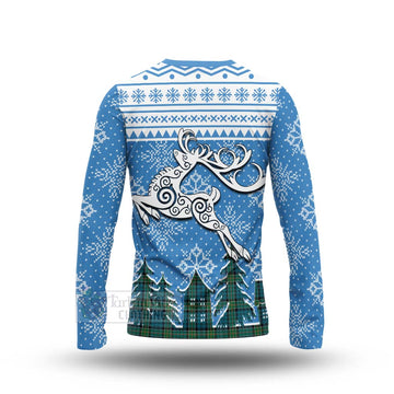 Kirkpatrick Clan Christmas Long Sleeve T-Shirt Celtic Reindeer Style